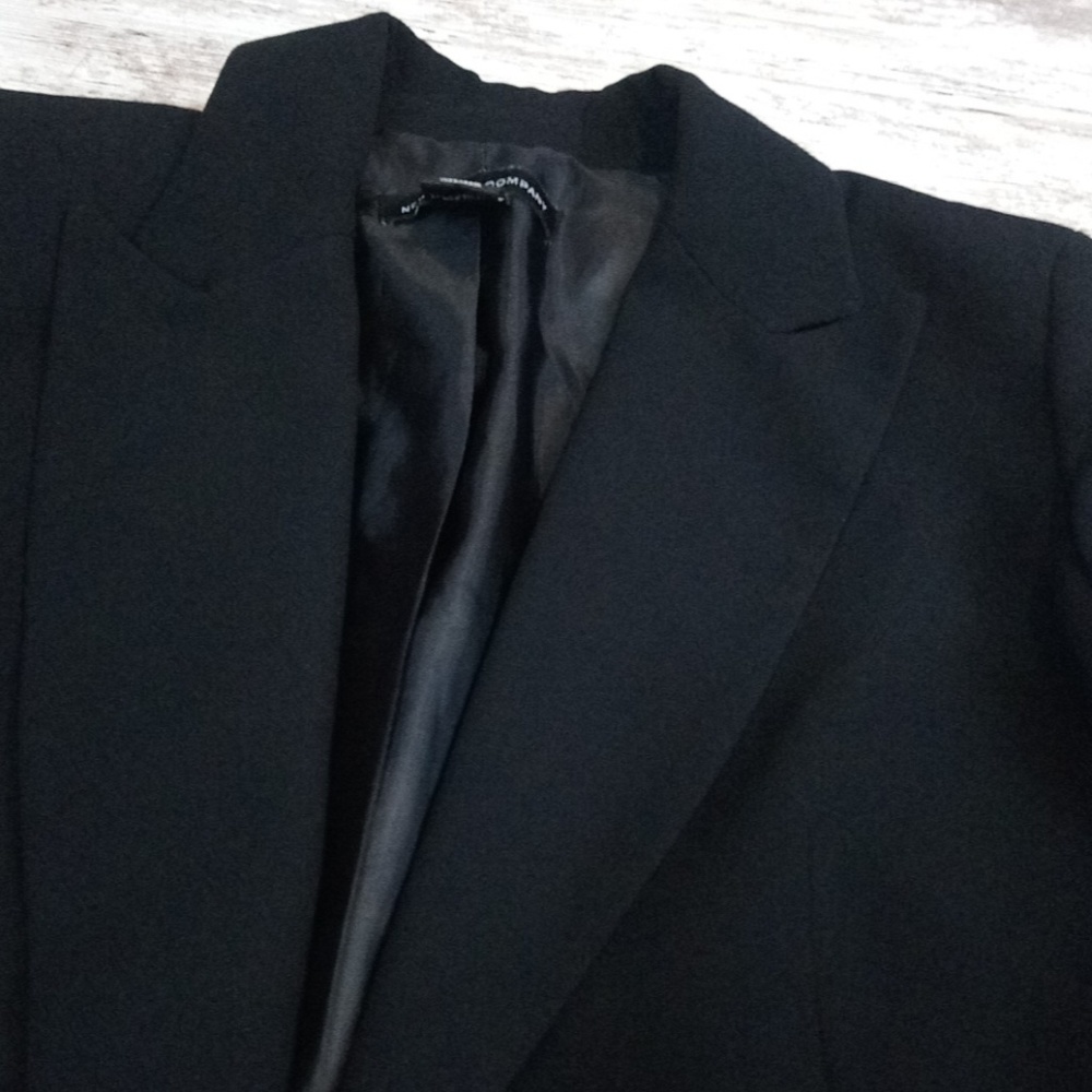 Solid Black Button Down Front Blazer Jacket Suit … - image 4